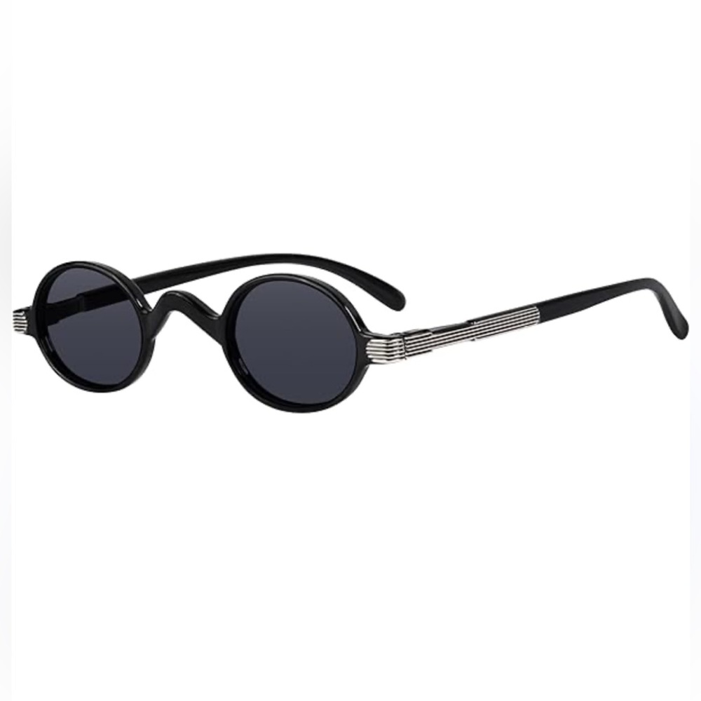 Success Small Black Round Frame Reading Glasses +2.00